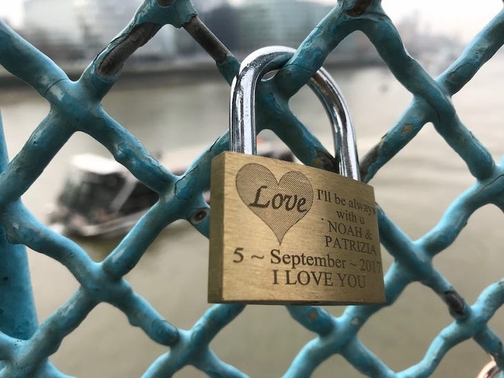 A lovelock on Tower Bridge