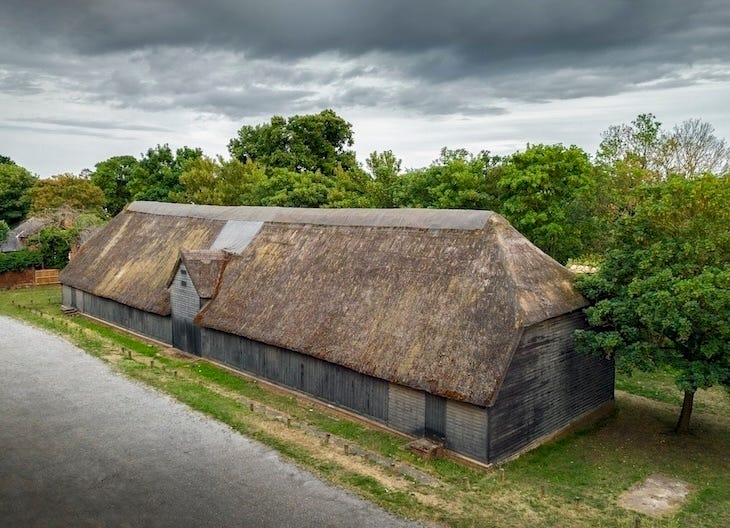 Upminster tithe barn from above