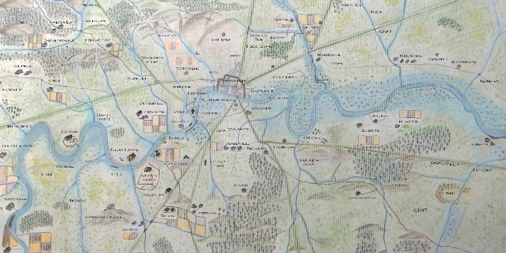 A map of London in Anglo Saxon times