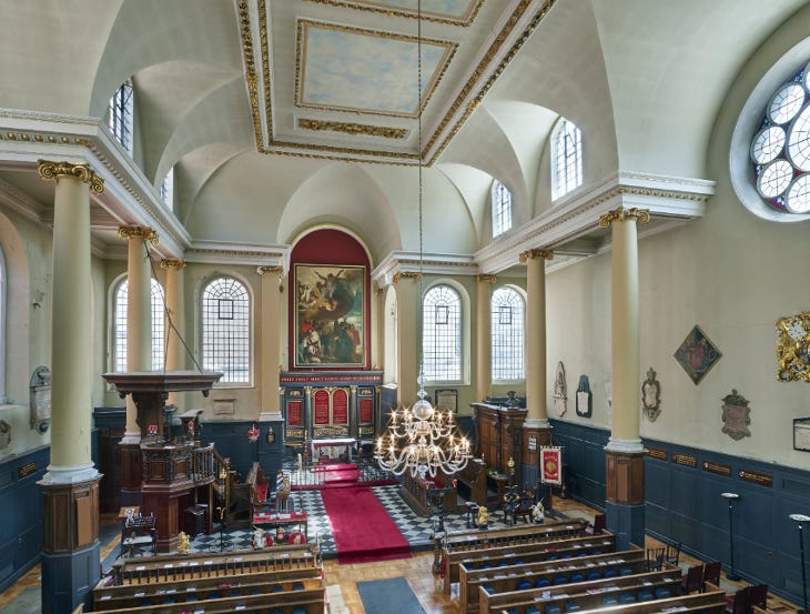 The interior of a church