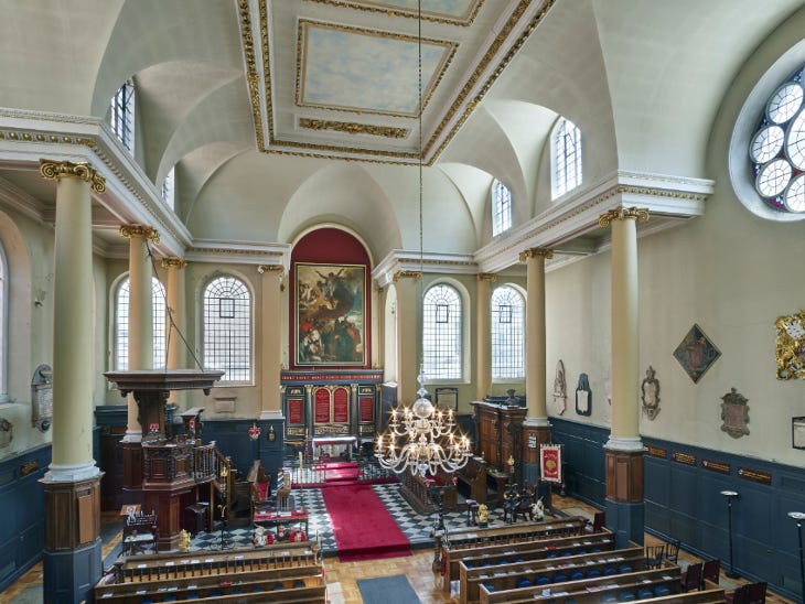 The ornate interior of a church