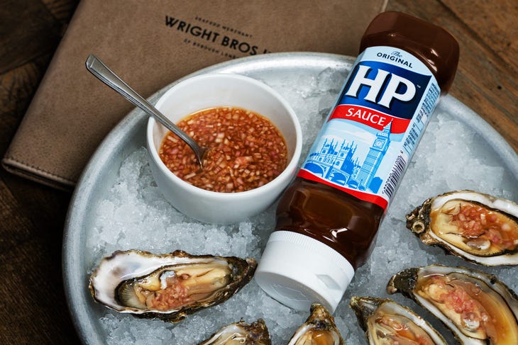 Oysters and HP Sauce