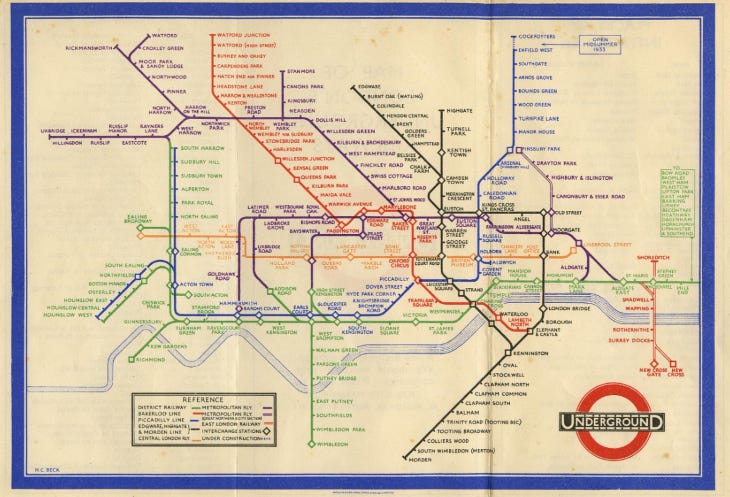 Harry Beck's original tube map