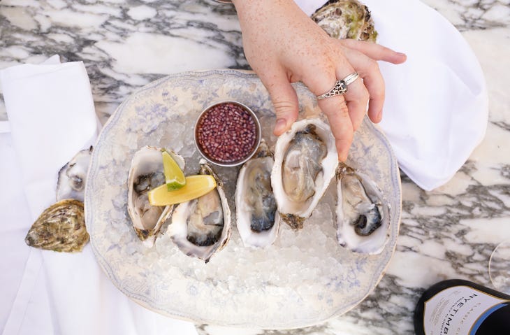 A plate of oysters