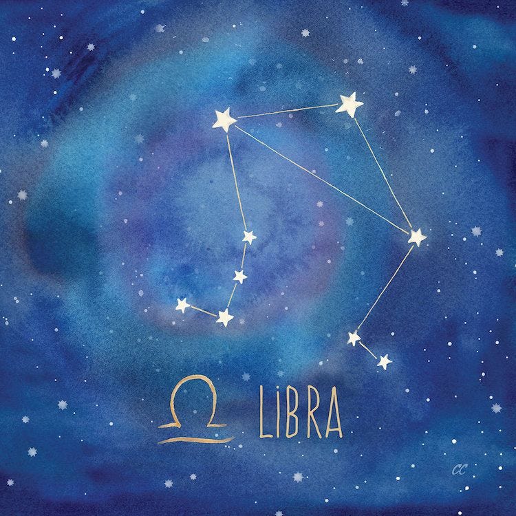 Star Sign Libra Canvas Art by Cynthia Coulter | iCanvas in 2020 | Libra  star sign, Mini canvas art, Star sign art