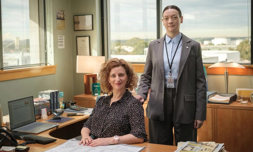 Felicity Ward and Edith Poor in The Office Australia (Photo: Supplied)   