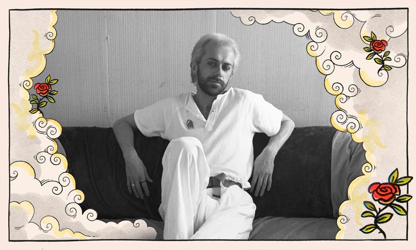 John Rillstone portrait by Adrienne Martyn, 1980 (additional design by Tina Tiller)    