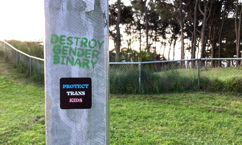 Trans support stickers (Photo: Raul Bayview)   