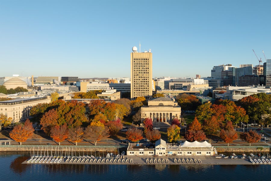 Aerial photo of MIT’s campus