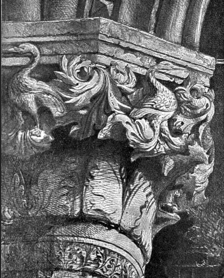 Drawing of Gothic column