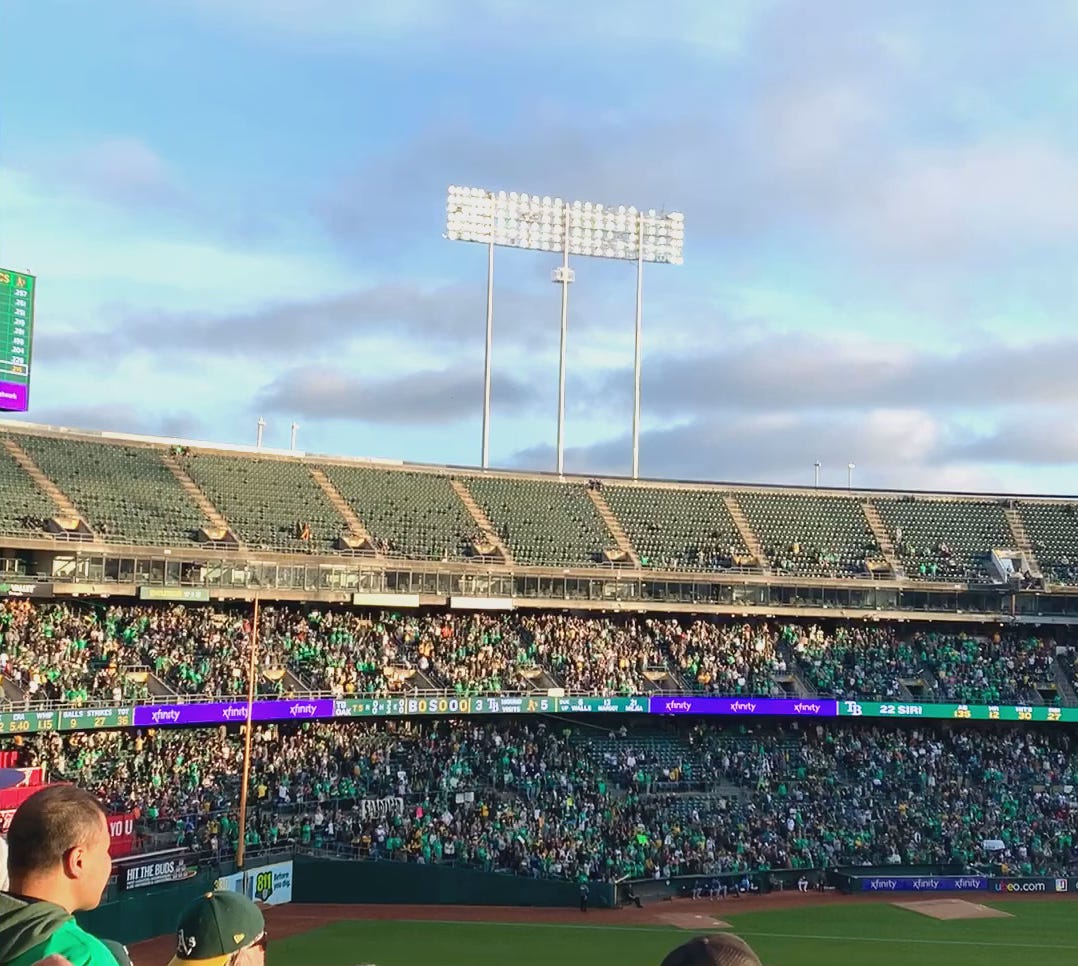 A's beat Rays 2-1 for 7th straight win as fans hold reverse boycott