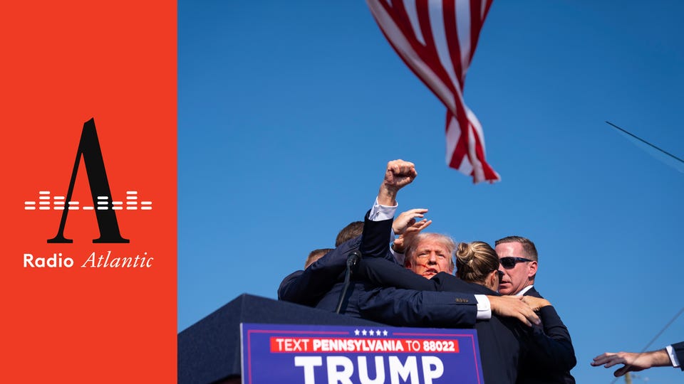 Donald Trump moments after a gunman opened fire during his rally