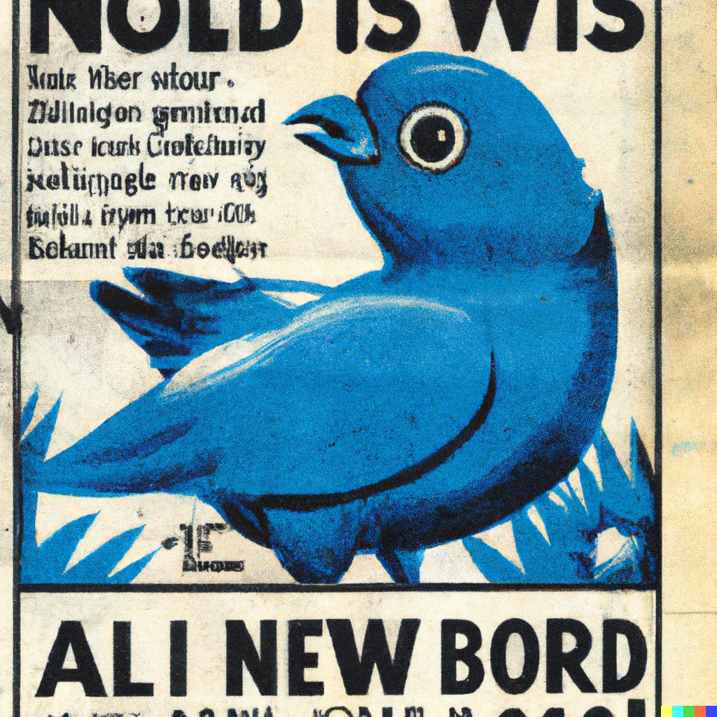 "newspaper ad for a blue bird" / DALL-E“newspaper ad for a blue bird” / DALL-E