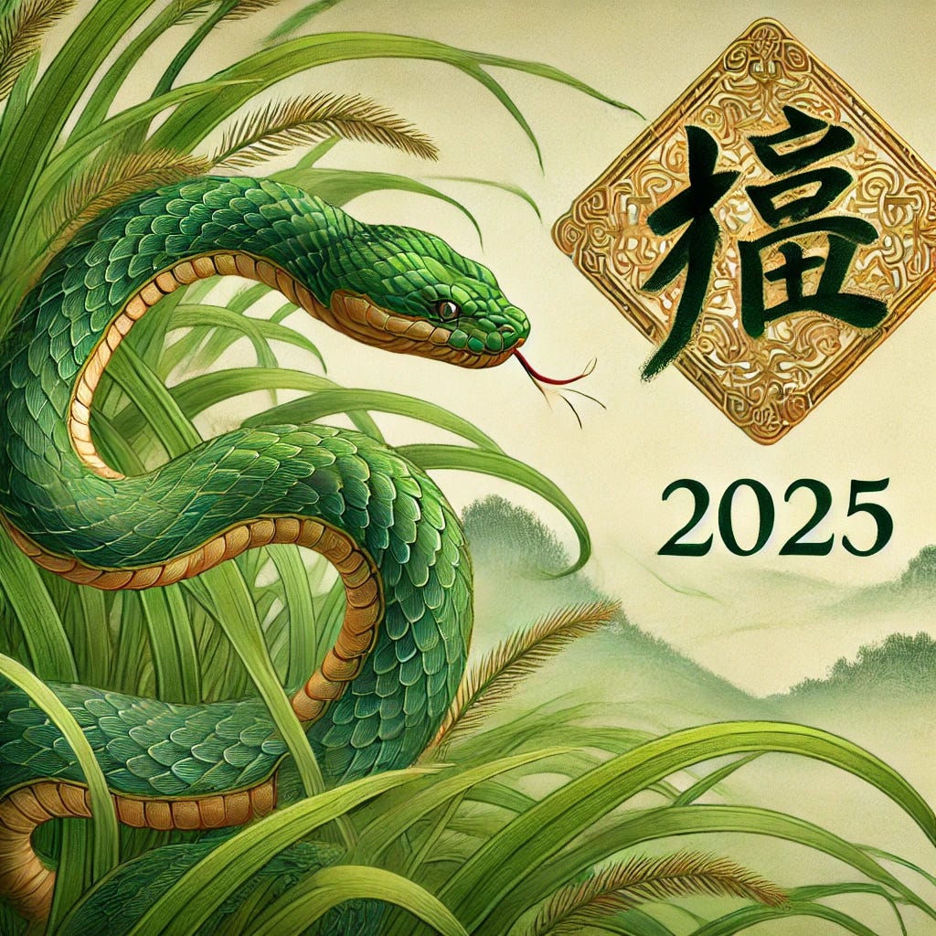 2025: Year of the Wood Snake. When I sit down to write these at the… | by  Petah Raven | Dec, 2024 | Medium