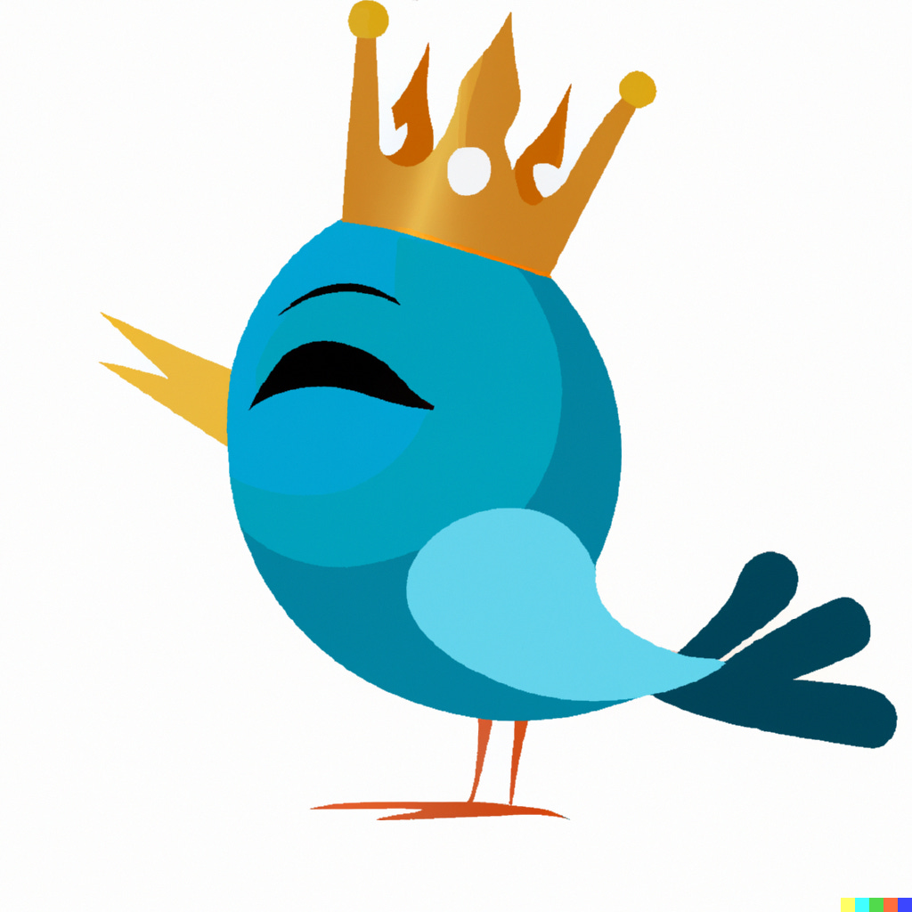 “blue bird wearing crown” / DALL-E