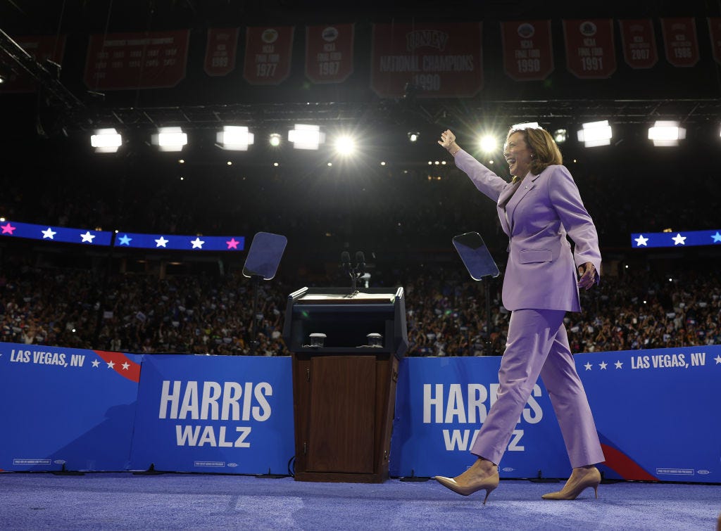 Vice President Kamala Harris approaches the podium.