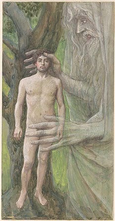 Phillip Medhurst presents 003/788 James Tissot Bible c 1899 God creates  Adam Genesis 1:27 Morgan Museum New York | Genesis creation, Adam and eve,  Artist