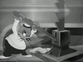 A pair of cartoon rodents steal cheese, but the alarm is sounded by animated dishes in the kitchen who then pursue the pair