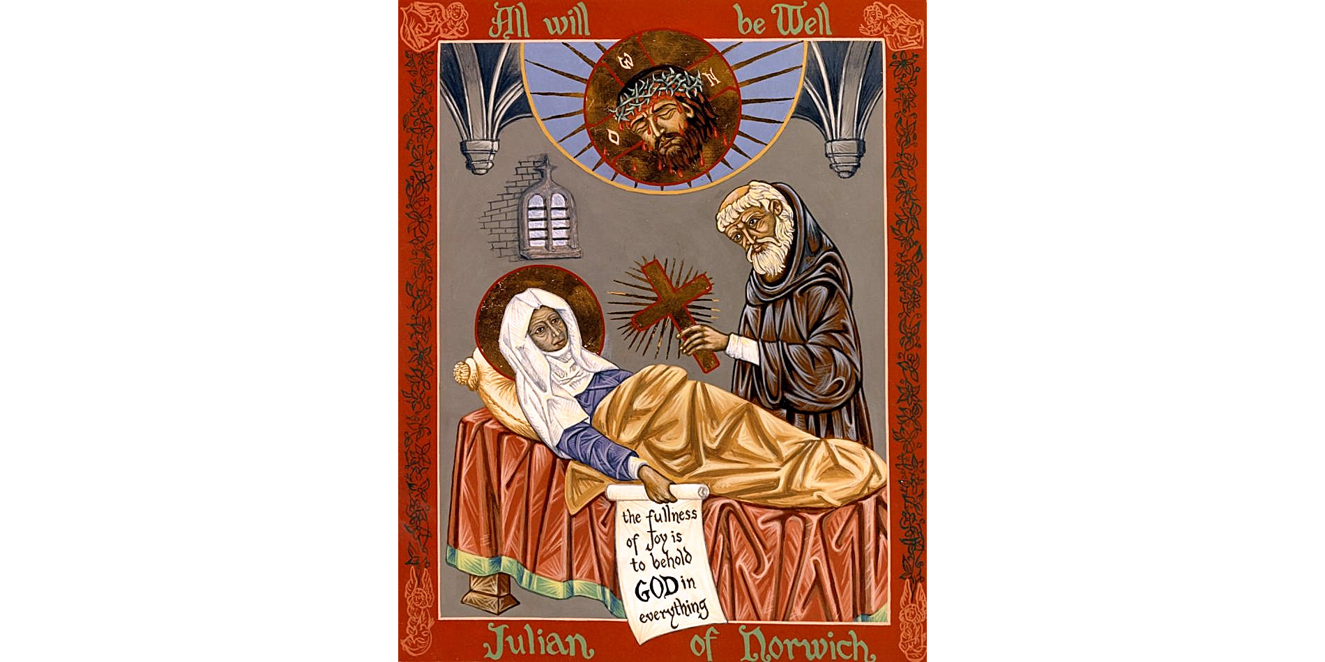 Julian of Norwich on her deathbed, artist unknown