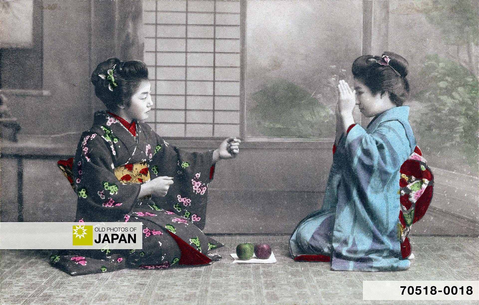 70518-0018 - Two Japanese Women Playing the Tōhachiken Game