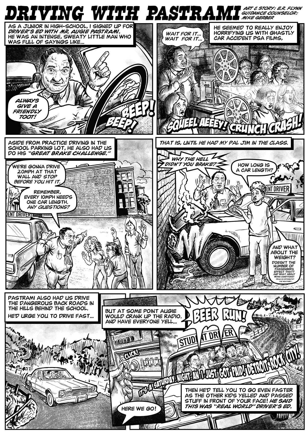 Driving with Pastrami page 1 Comic by ER Flynn