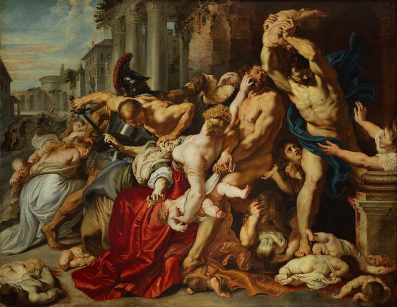 Massacre of the Innocents by Peter Paul Rubens. Source-Public Domain