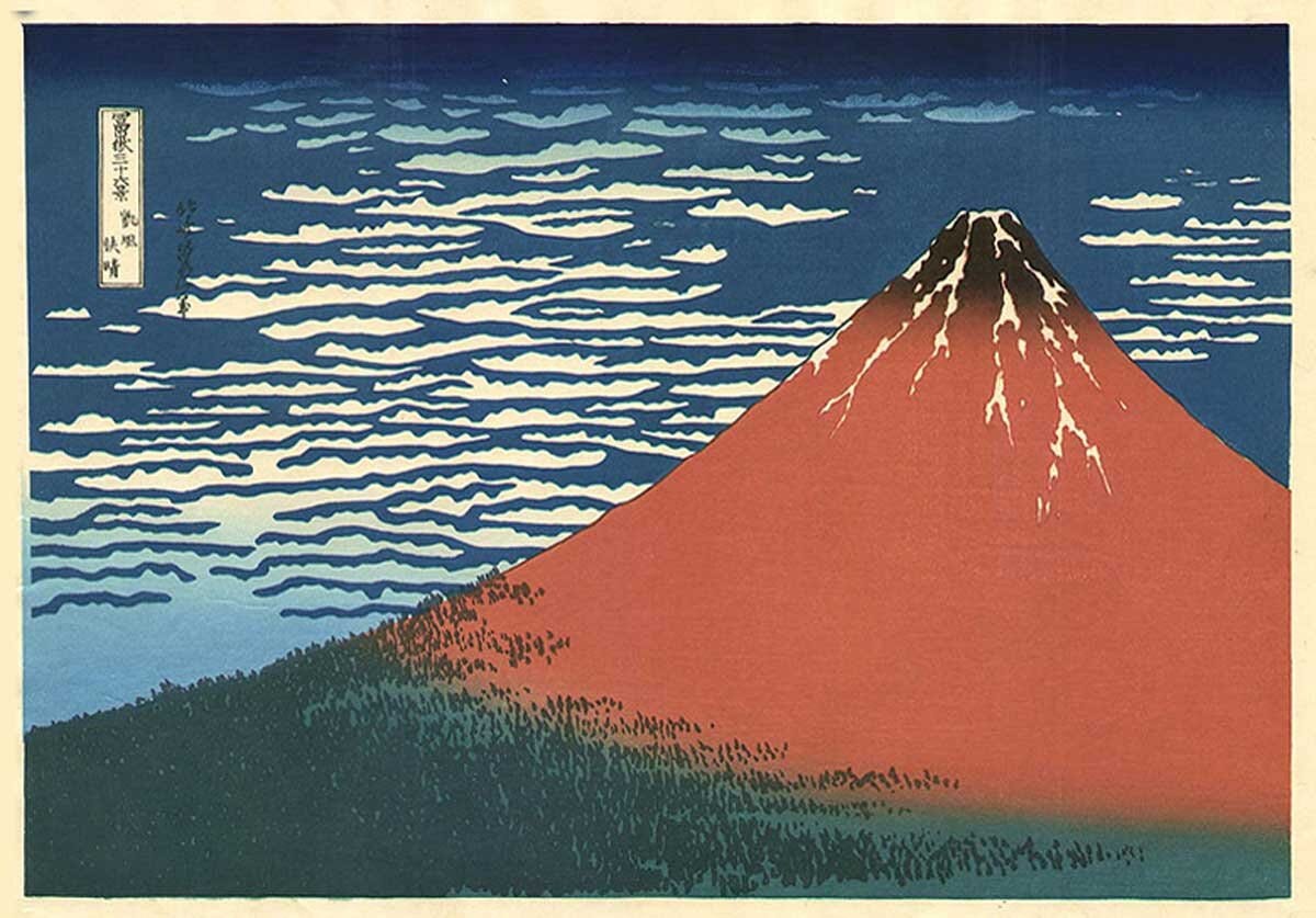 South Wind, Clear Sky, Katsushika HokusaiView of Mount Fiji - Hokusai
