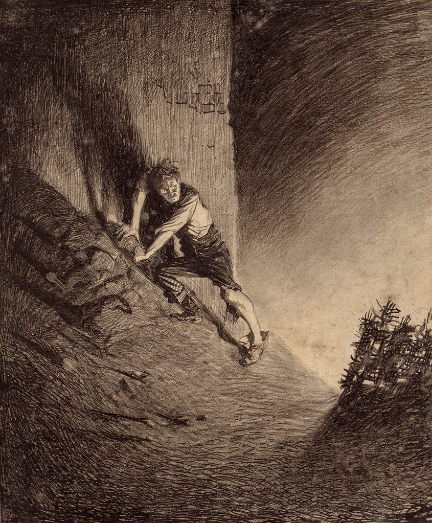 HENRIQUE ALVIM CORRÊA -Martian Handler, from The War of the Worlds, Belgium edition, 1906 (illustration from Book II- The Earth Under the Martians, Chapter III- "The Days of Imprisonment,")