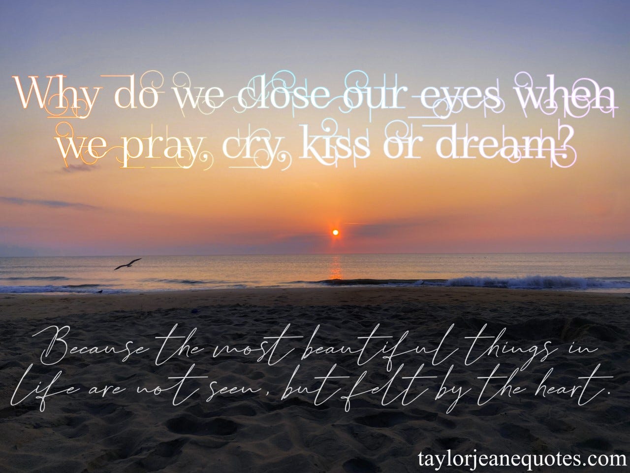 taylor jeane quotes, taylor jeane, taylor wilson, inspirational quote of the day, uplifting quotes of the day, close your eyes quotes, heart quotes, feelings quotes, powerful quotes, touching quotes, sentimental quotes, love quotes, sight quotes, beach, sunrise, sunset, ocean, outer banks, north carolina beach, beautiful quotes