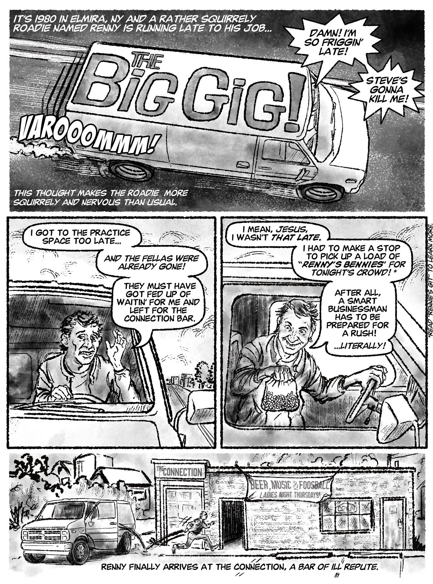 The Big Gig Page 1 comic by ER Flynn
