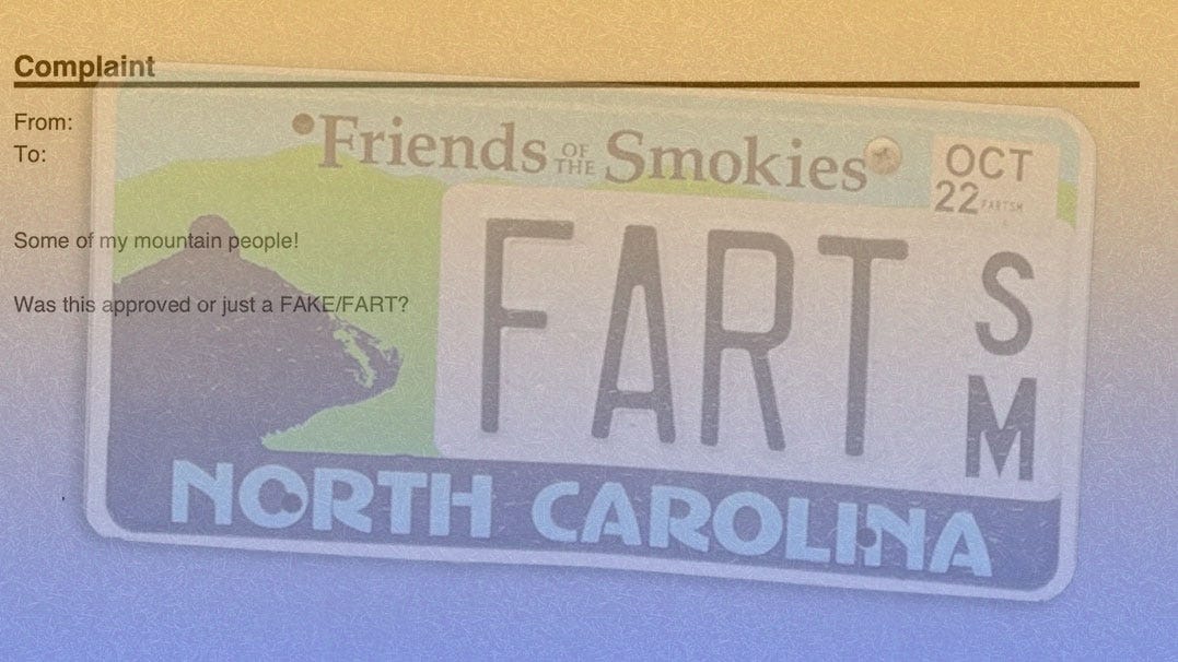 fart email and plate