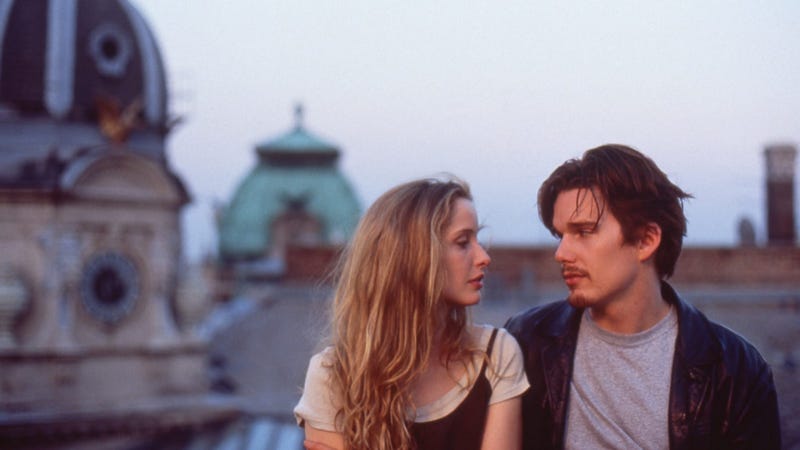 Os atores Julie Delpy e Ethan Hawke no filme “Antes do amanhecer” (1995), de Richard Linklater