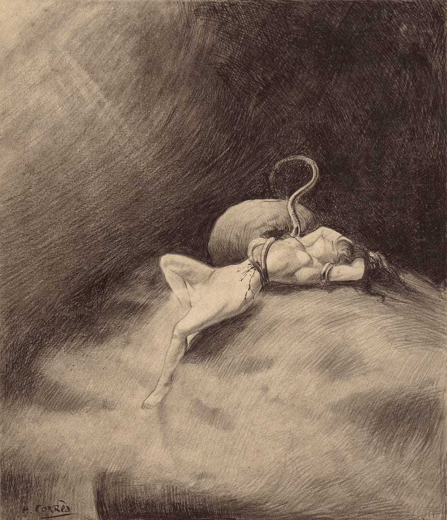 HENRIQUE ALVIM CORRÊA - Martian Gets the Girl, from The War of the Worlds, Belgium edition, 1906 (illustration from Book I- The Coming of the Martians, Chapter XVII- "The "Thunder Child",")