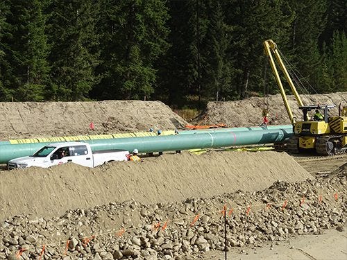 Trans Mountain pipeline under construction