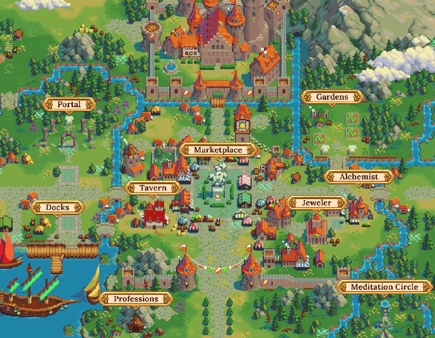 Main map screen for Defi Kingdoms game