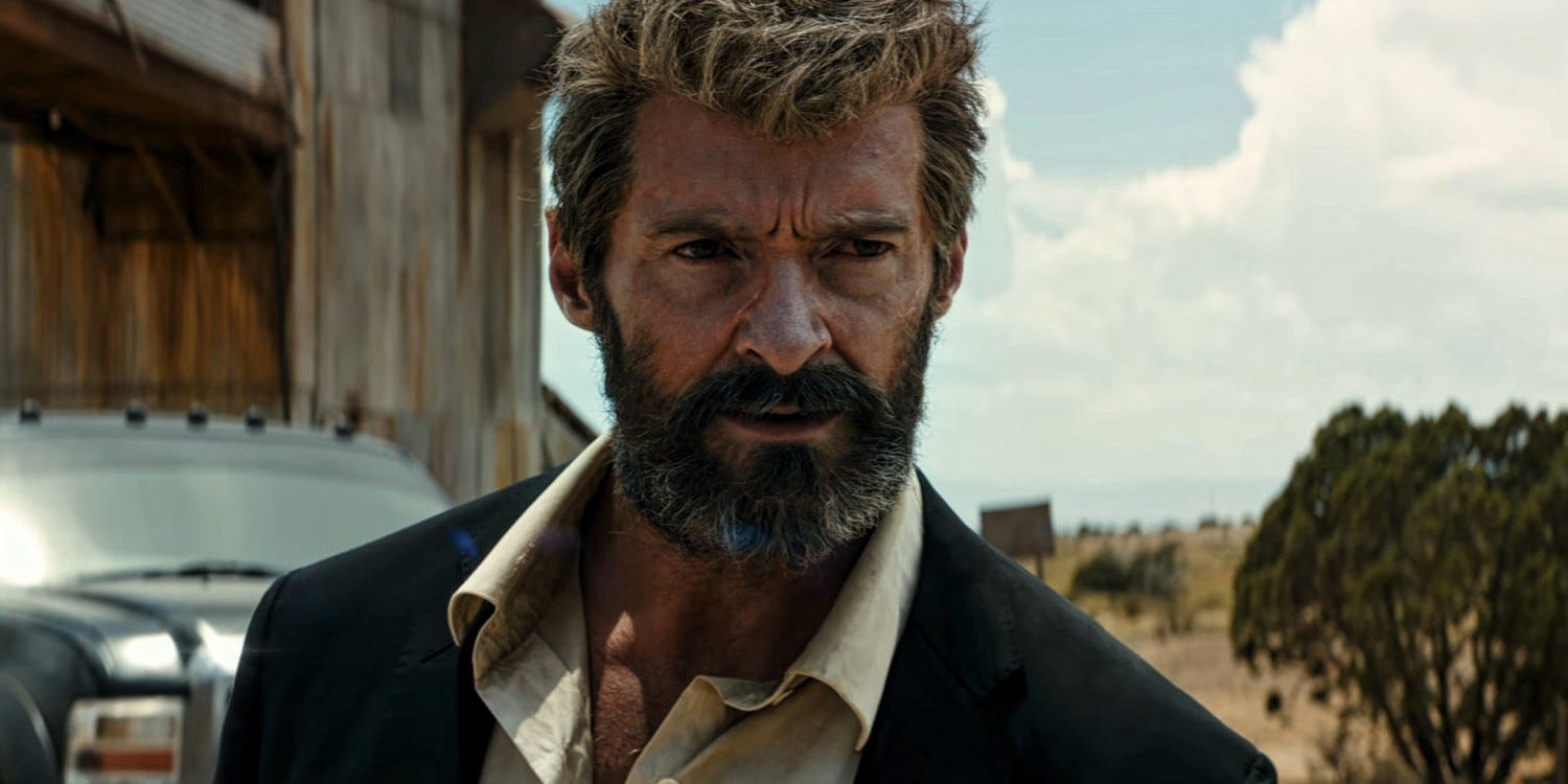 Hugh Jackman in Logan as Wolverine.