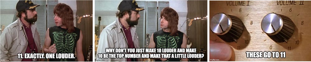 Meme showing the “These go to 11” scene from This is Spinal Tap