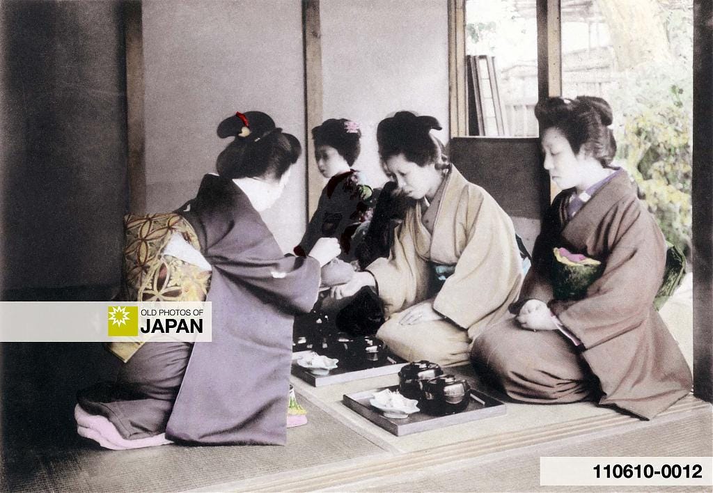 Japanese tea ceremony dinner, 1907
