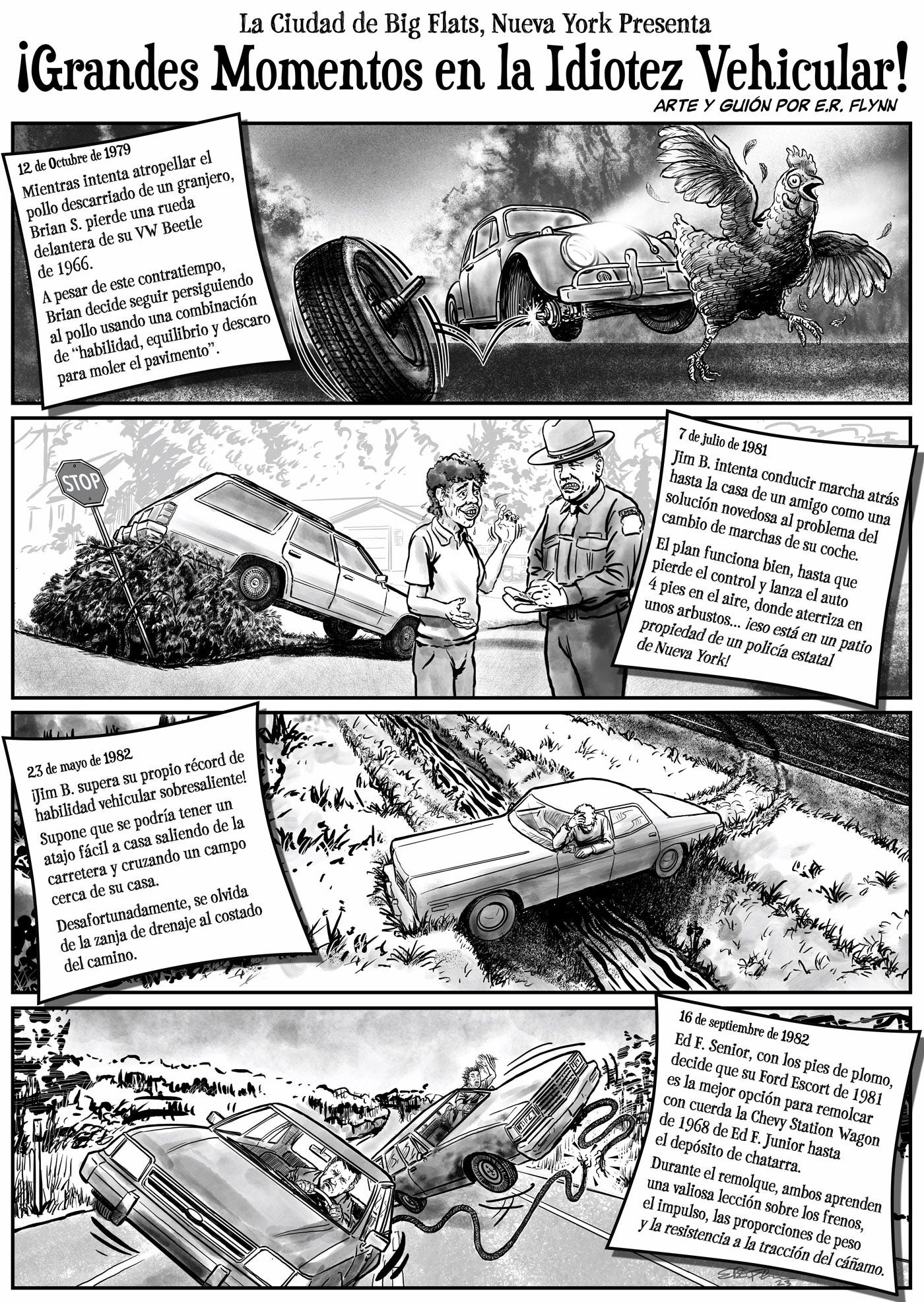 Spanish Vehicular Idiocy Comic by ER Flynn