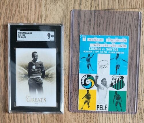 1977 New York Cosmos Ticket Pele