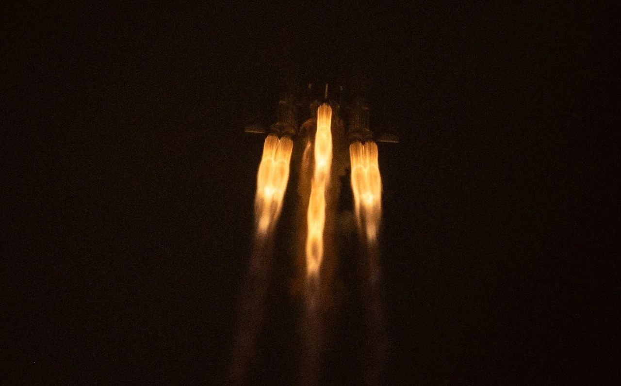 The Long March 5B Y7 vehicle during first-stage flight.