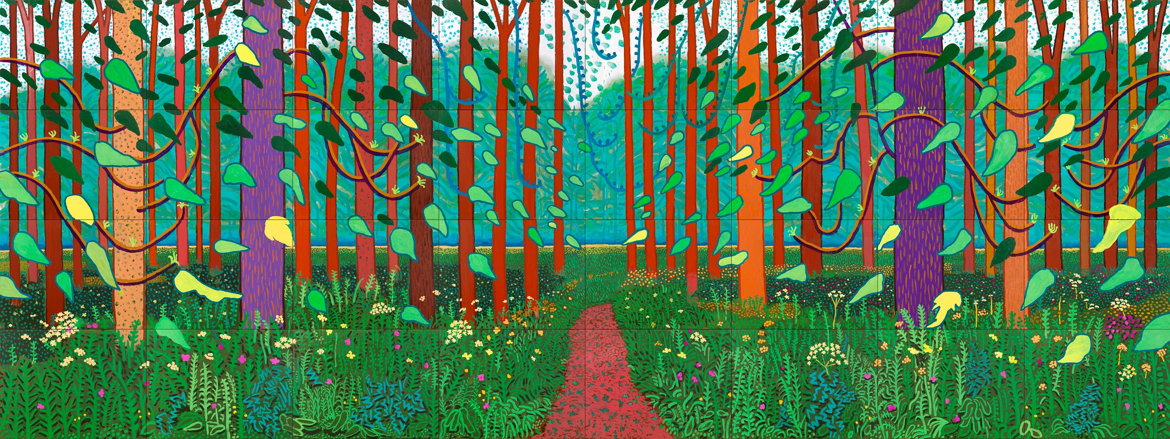 David Hockney, The Arrival of Spring in Woldgate, East Yorkshire in 2011 (twenty eleven).