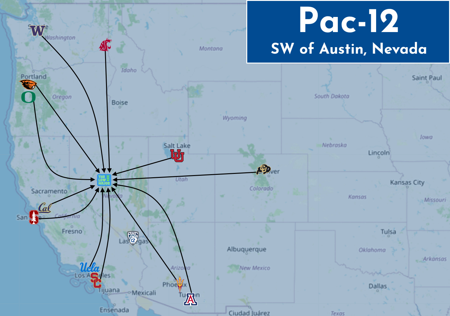 Pac-12 midpoint map