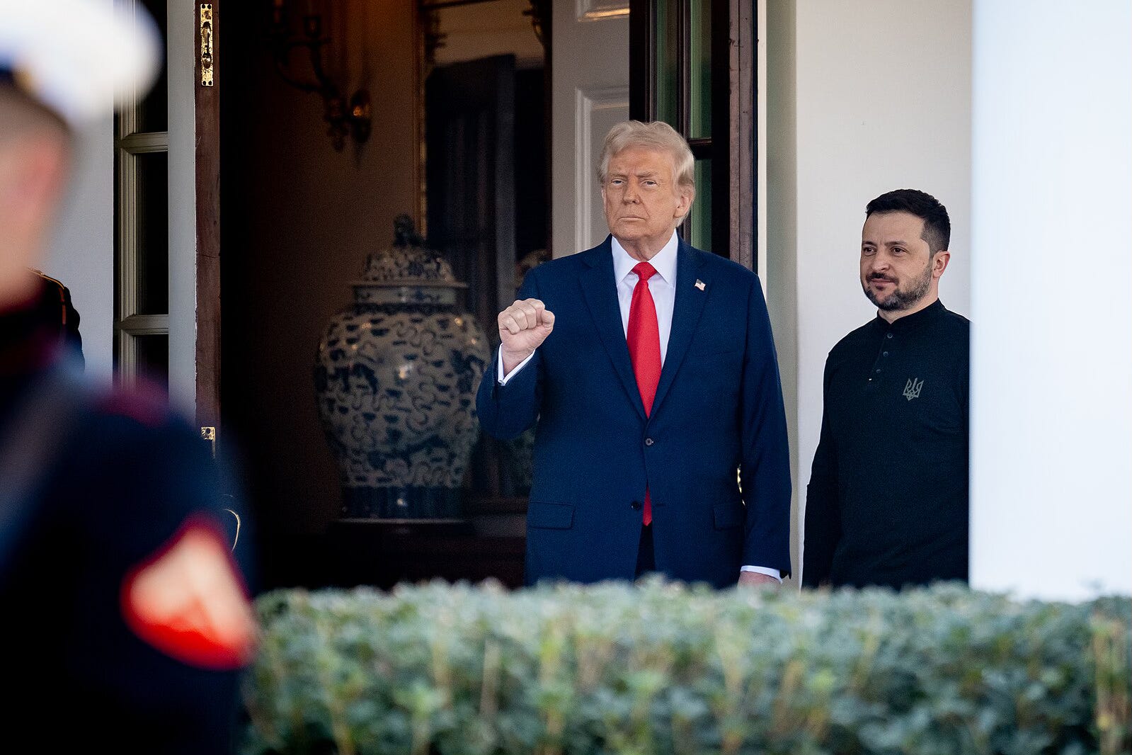 President Trump with President Zelensky leaving the White House President Trump with President Zelensky leaving the White House
