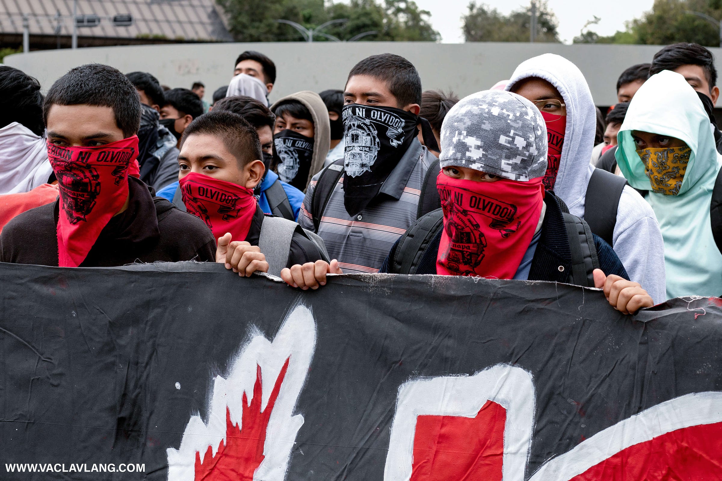 Protesting students from Ayotzinapa