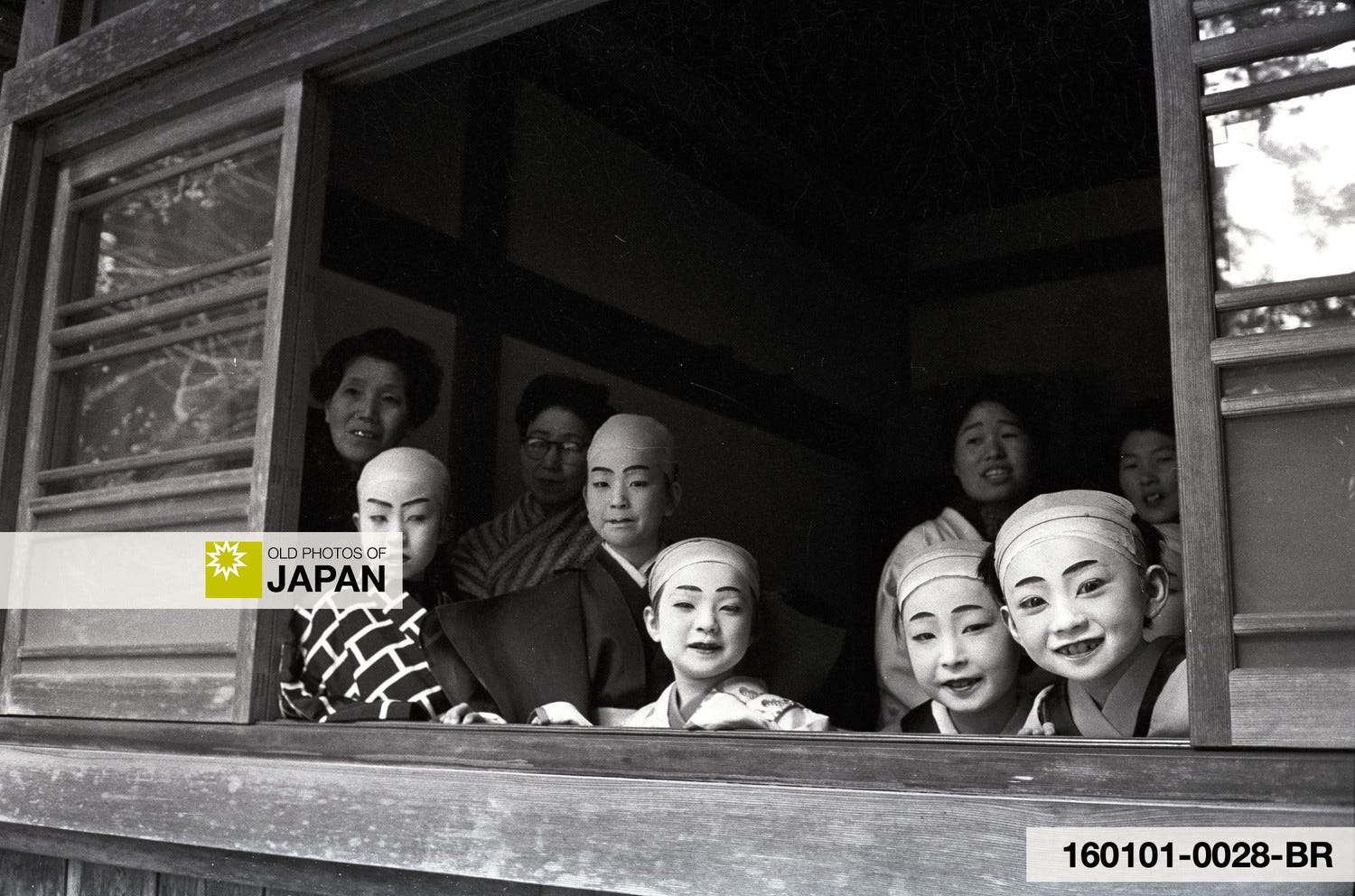 Boys dressed up for a traditional theater performance in Nikko, Tochigi, 1958