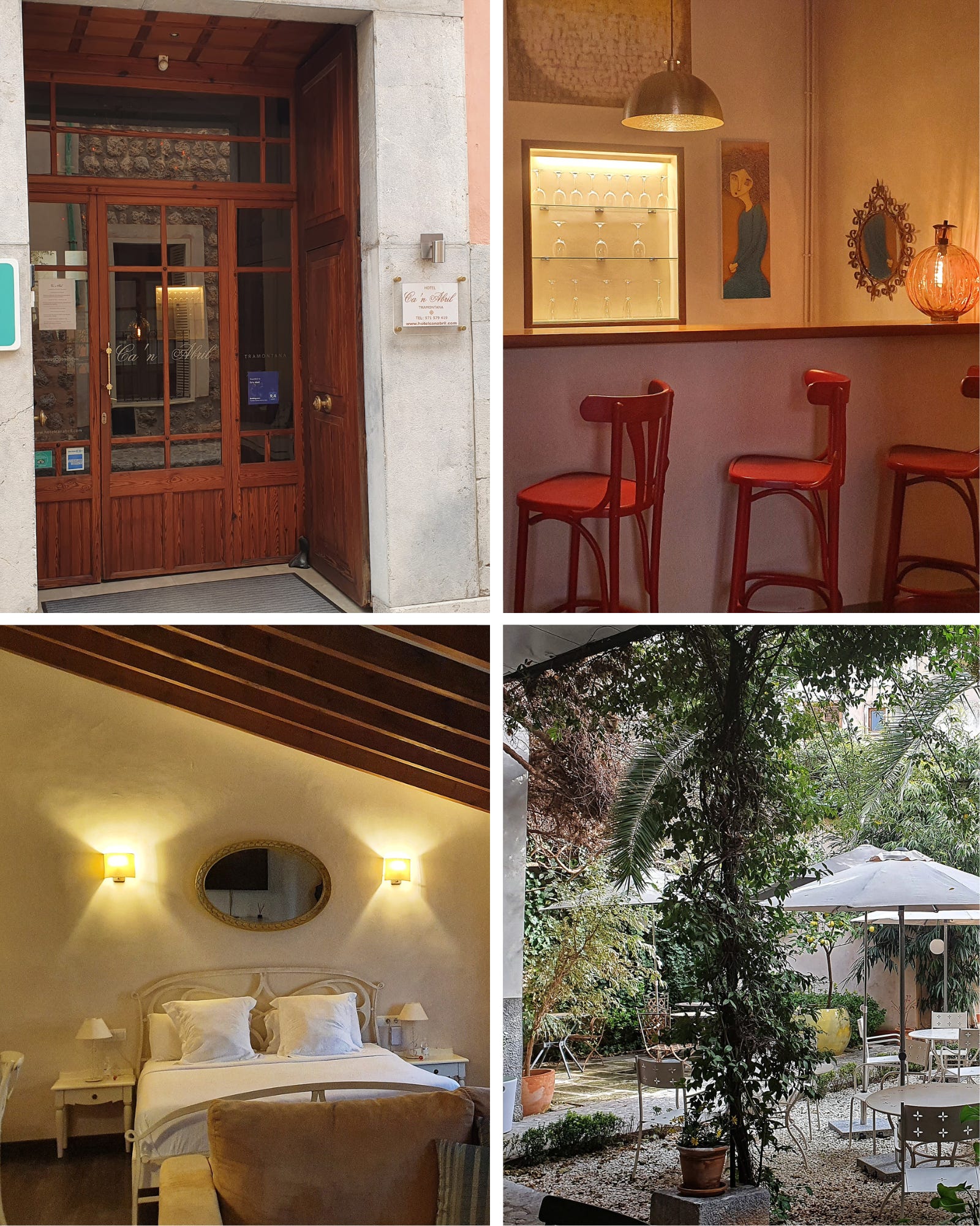 Four views of the Ca'n Abril Hotel in Soller