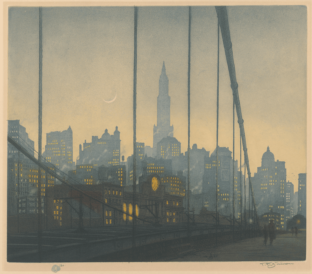 František Tavík Šimon – New York - Brooklyn Bridge, 1927