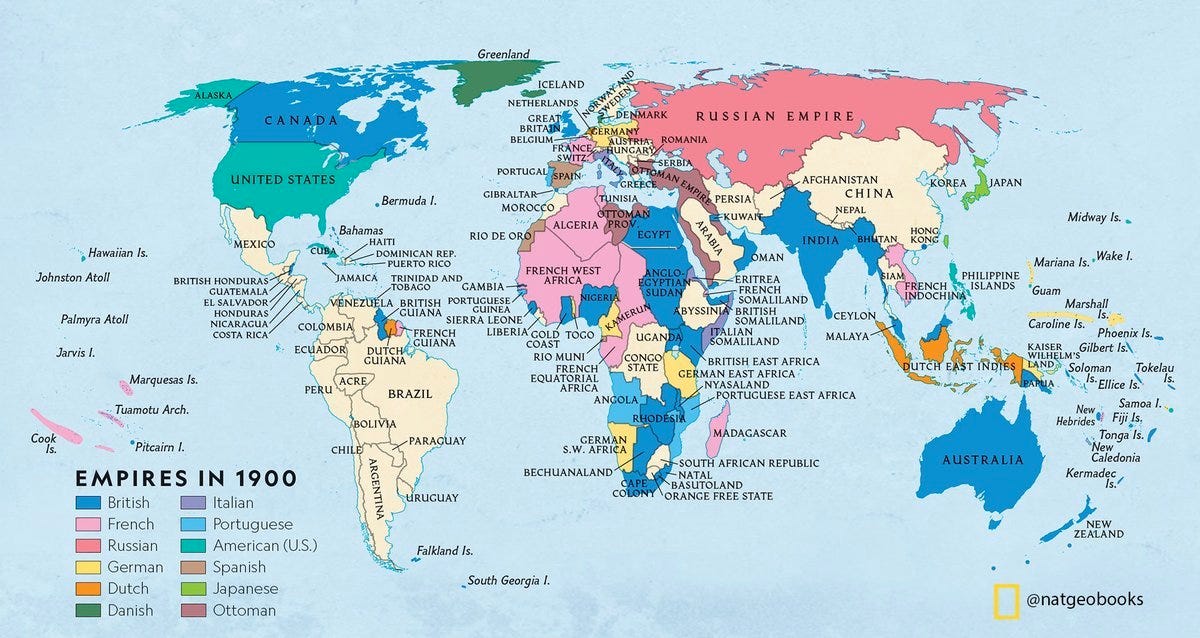 World empires in 1900. From the National... - Maps on the Web