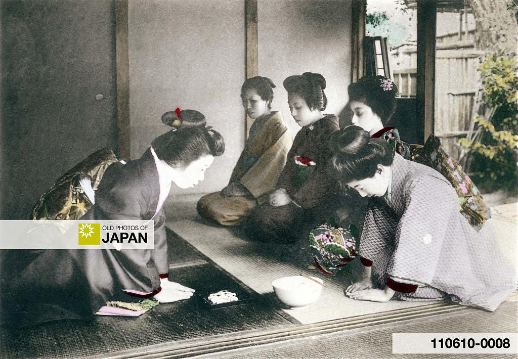 Japanese tea ceremony sweets, 1907